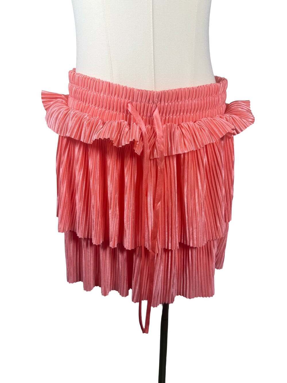 Simply Southern Collection Pleated Tiered Skirt Peach Size Medium